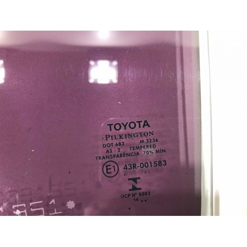 Vidro Porta Traseiro Esquerdo Toyota Corolla 2015/18